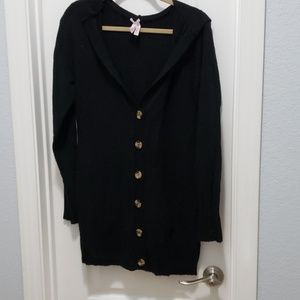 black hoodie cardigan